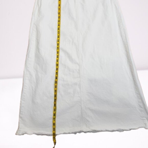 Free People We The Free Come As You Are Denim Maxi Skirt Sz 6 White - Picture 12 of 13